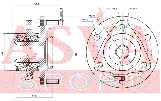 СТУПИЦА ПЕРЕДНЯЯ NSWH-A60F