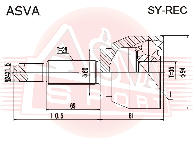 ШРУС НАРУЖНЫЙ 35x60x28 SY-REC