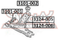 РЫЧАГ ПЕРЕДНИЙ НИЖНИЙ ЛЕВЫЙ 3124-006