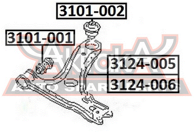 РЫЧАГ ПЕРЕДНИЙ НИЖНИЙ ЛЕВЫЙ 3124-006