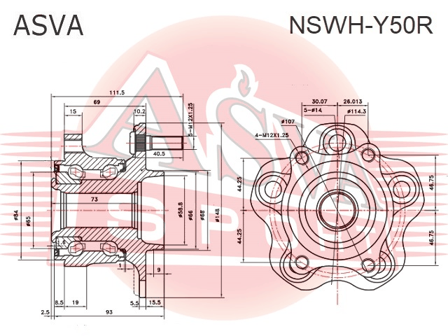 СТУПИЦА ЗАДНЯЯ NSWH-Y50R