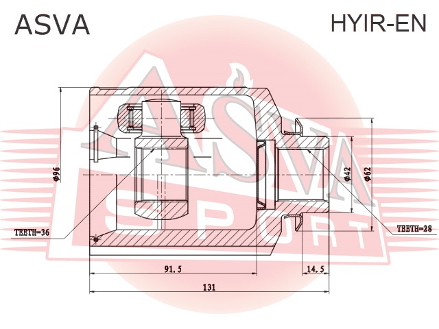 ШРУС ВНУТРЕННИЙ ПРАВЫЙ 36X42X28 HYIR-EN