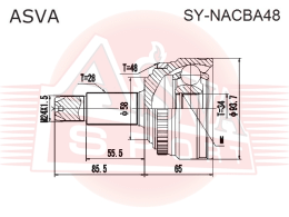 ШРУС НАРУЖНЫЙ 34x58x28 СТОПОР ВНУТРИ SY-NACBA48