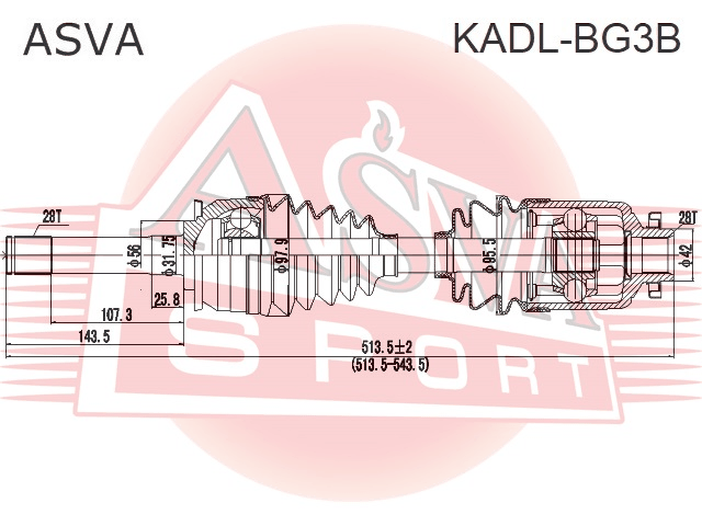 ПРИВОД ЛЕВЫЙ KADL-BG3B