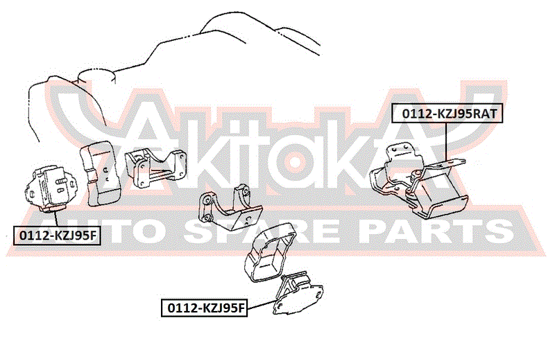ПОДУШКА ДВИГАТЕЛЯ ЗАДНЯЯ 1KDFTV/1KZTE 0112-KZJ95RAT