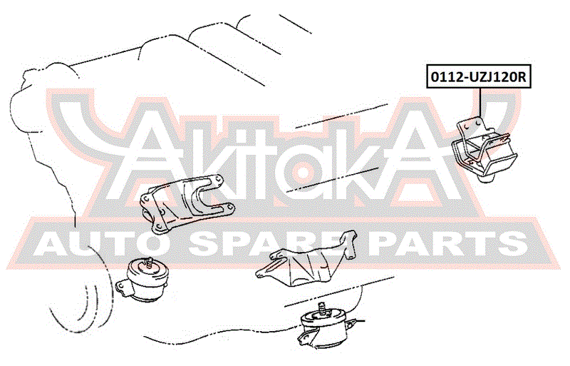 ПОДУШКА ДВИГАТЕЛЯ ЗАДНЯЯ 0112-UZJ120R