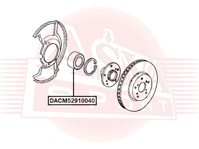 ПОДШИПНИК СТУПИЧНЫЙ ПЕРЕДНИЙ С МАГНИТНЫМ КОЛЬЦОМ АБС DACM52910040
