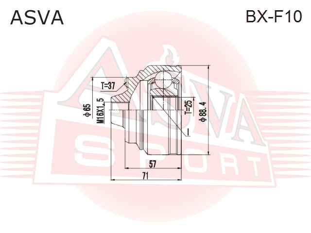 ШРУС НАРУЖНЫЙ 25X65.2X37 BX-F10
