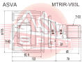 ШРУС ВНУТРЕННИЙ ЗАДНИЙ 43X55X33 MTRIR-V93L