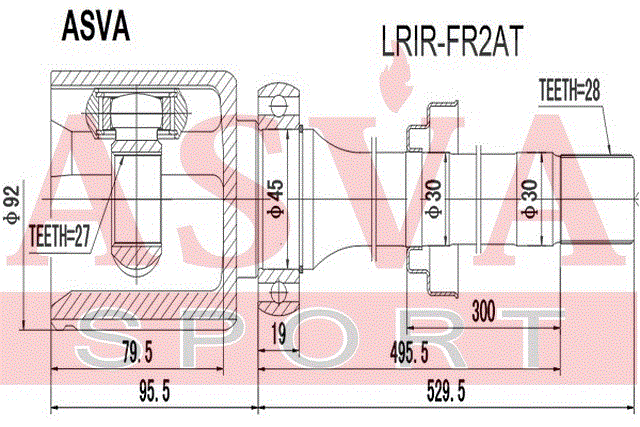 ШРУС ВНУТРЕННИЙ ПРАВЫЙ 27x50,5x28 LRIR-FR2AT