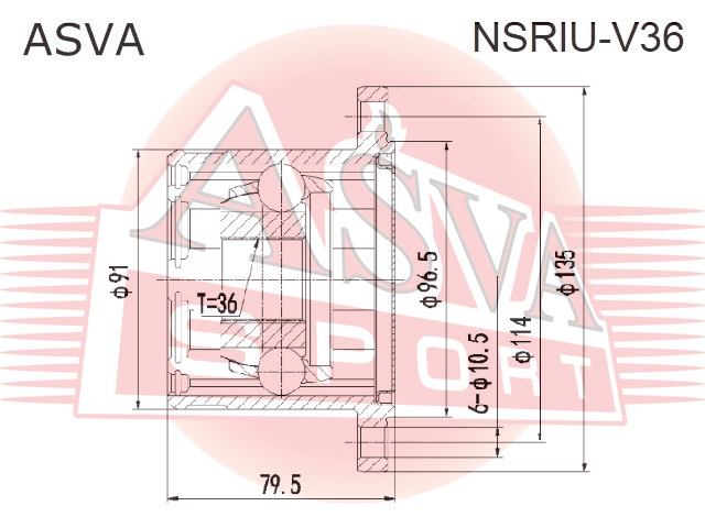ШРУС ВНУТРЕННИЙ ЗАДНИЙ 27X113.9 NSRIU-V36