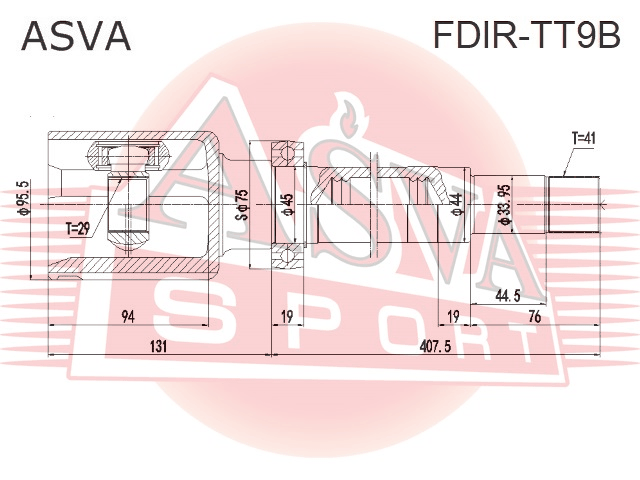 ШРУС ВНУТРЕННИЙ ПРАВЫЙ 29X44X41 FDIR-TT9B