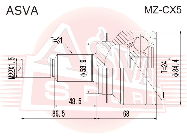 ШРУС НАРУЖНЫЙ 24x58.9x31 MZ-CX5