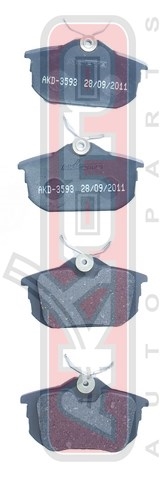 КОЛОДКИ ТОРМОЗНЫЕ ДИСКОВЫЕ ЗАДНИЕ AKD-3593