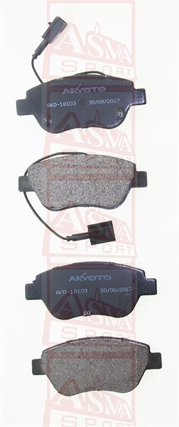 КОЛОДКИ ТОРМОЗНЫЕ ДИСКОВЫЕ ПЕРЕДНИЕ AKD-18103