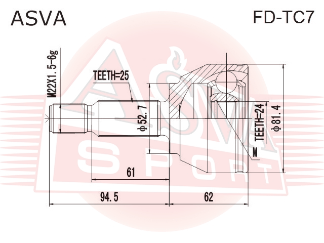 ШРУС НАРУЖНЫЙ 24x52.7x25 FD-TC7