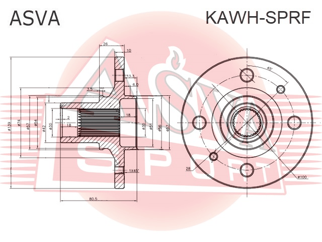 СТУПИЦА ПЕРЕДНЯЯ KAWH-SPRF