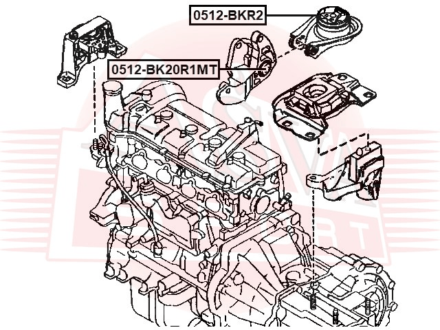 САЙЛЕНТБЛОК ПОДУШКИ ДВИГАТЕЛЯ 0513-BK13R1MT
