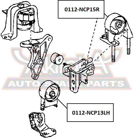 ПОДУШКА ДВИГАТЕЛЯ ЗАДНЯЯ 0112-NCP15R