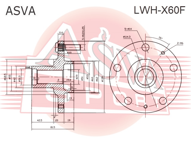 СТУПИЦА ПЕРЕДНЯЯ LNWH-X60F