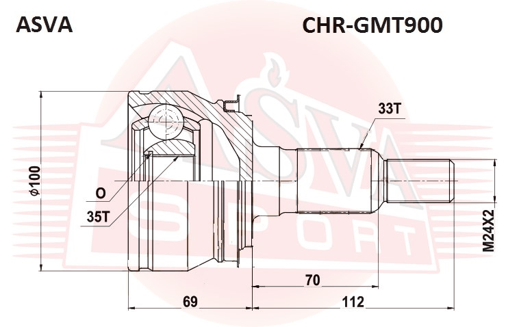 ШРУС НАРУЖНЫЙ 35X72.8X33 CHR-GMT900