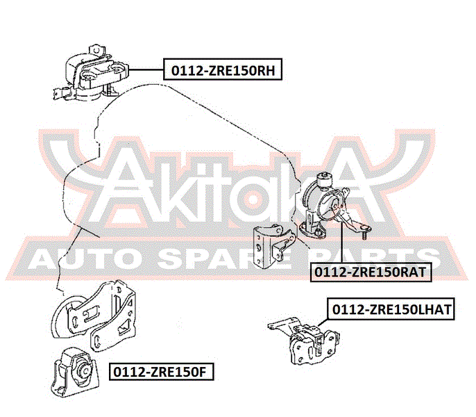 ПОДУШКА ДВИГАТЕЛЯ ЛЕВАЯ 0112-ZRE150LHAT