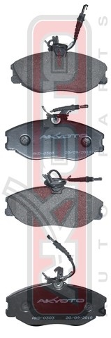 КОЛОДКИ ТОРМОЗНЫЕ ДИСКОВЫЕ ПЕРЕДНИЕ С ДАТЧИКОМ AKD-0303