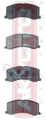 КОЛОДКИ ТОРМОЗНЫЕ ДИСКОВЫЕ ПЕРЕДНИЕ AKD-9381