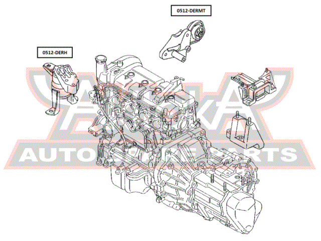 ПОДУШКА ДВИГАТЕЛЯ ЗАДНЯЯ MT 0512-DERMT