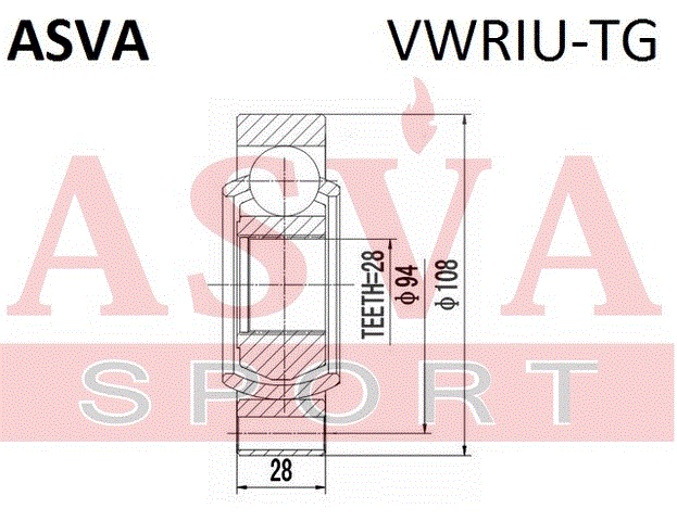 ШРУС ВНУТРЕННИЙ ЗАДНИЙ 28x108 VWRIU-TG