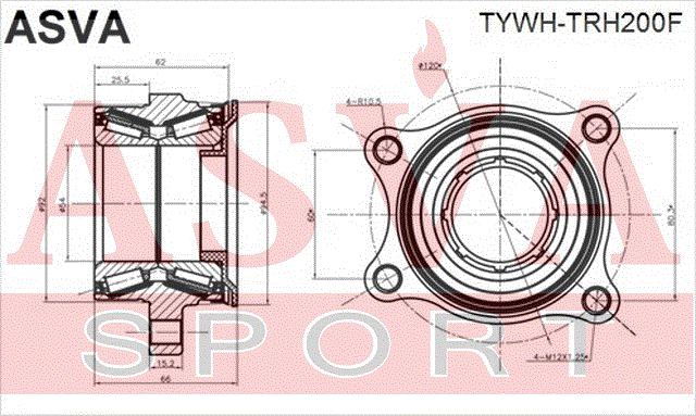 ПОДШИПНИК ПЕРЕДНЕЙ СТУПИЦЫ TYWH-TRH200F