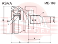 ШРУС НАРУЖНЫЙ 25X60.2X25 ME-169
