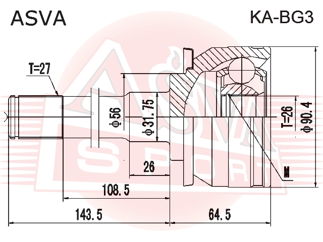 ШРУС НАРУЖНЫЙ 26x56x27 KA-BG3