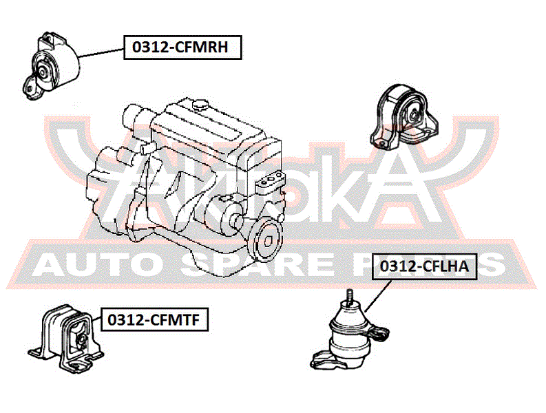 ПОДУШКА ДВИГАТЕЛЯ ПЕРЕДНЯЯ MT 0312-CFMTF