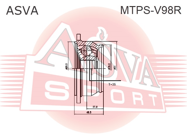 ШРУС КАРДАННОГО ВАЛА 35X107 MTPS-V98R