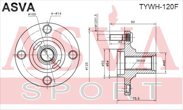 СТУПИЦА ПЕРЕДНЯЯ TYWH-120F