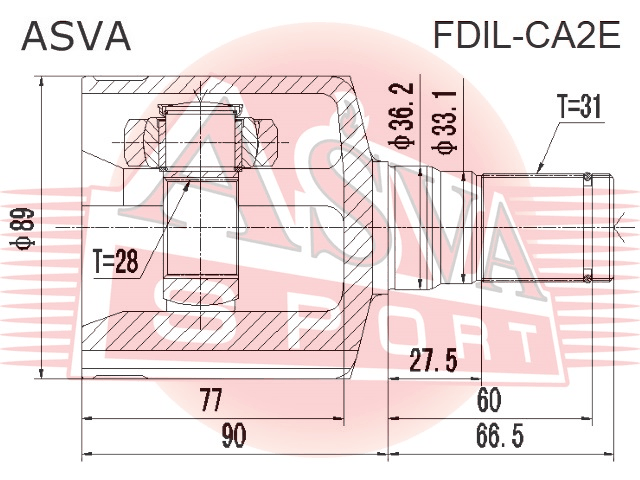 ШРУС ВНУТРЕННИЙ ЛЕВЫЙ 28x36.2x31 FDIL-CA2E