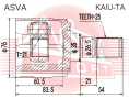 ШРУС ВНУТРЕННИЙ 21x35x25 KAIU-TA