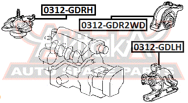 ПОДУШКА ДВИГАТЕЛЯ ЗАДНЯЯ 0312-GDR2WD