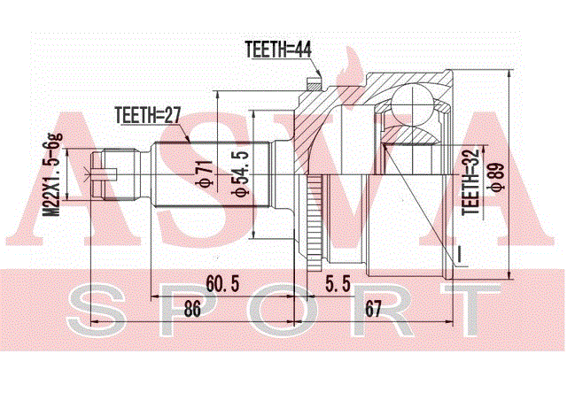 ШРУС НАРУЖНЫЙ 32x54x27 SB-29A44