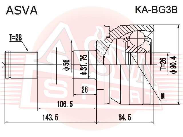 ШРУС НАРУЖНЫЙ 26x56x28 KA-BG3B