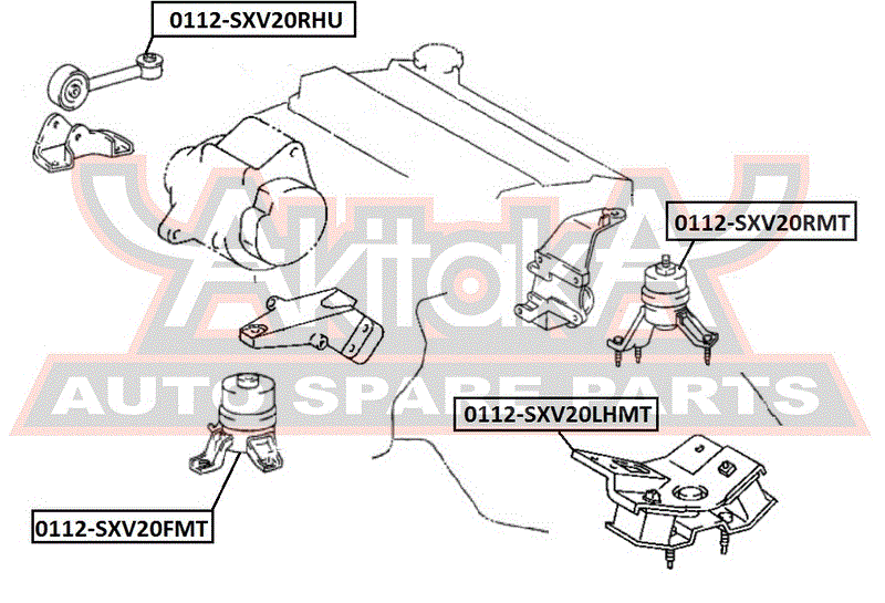 ПОДУШКА ДВИГАТЕЛЯ ПЕРЕДНЯЯ MT 0112-SXV20FMT