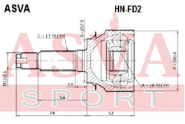 ШРУС НАРУЖНЫЙ 28x58x26 HN-FD2