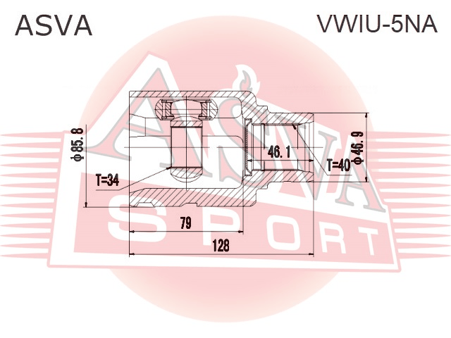 ШРУС ВНУТРЕННИЙ 34x46.9x40 VWIU-5NA