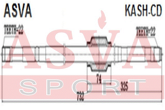 ПОЛУОСЬ ПРАВАЯ 22x732x22 KASH-CD