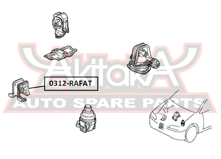 ПОДУШКА ДВИГАТЕЛЯ ПЕРЕДНЯЯ AT 0312-RAFAT