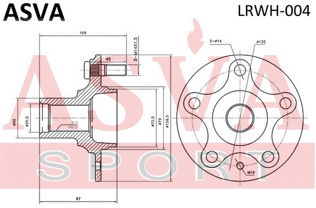 СТУПИЦА ЗАДНЕГО КОЛЕСА LRWH-004
