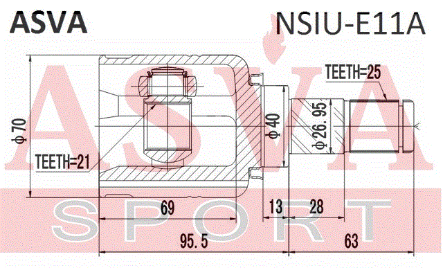 ШРУС ВНУТРЕННИЙ 21x40x25 NSIU-E11A