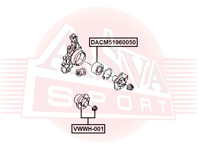 ПОДШИПНИК СТУПИЧНЫЙ ПЕРЕДНИЙ С МАГНИТНЫМ КОЛЬЦОМ АБС DACM51960050