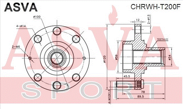 СТУПИЦА ПЕРЕДНЯЯ CHRWH-T200F